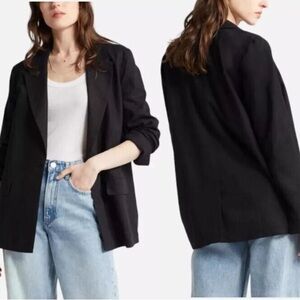 Treasure and Bond Linen Blend Black Blazer Estimated Size Small Oversized